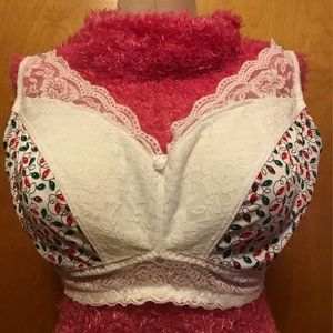 Rhonda Shear Christmas Holiday Lights Pin Up Lace Retro Bra Removable Pads 3X 2X